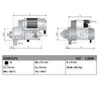 Motorino di avviamento Senso rotazione orario DSN1375 DENSO per BMW 5 5 Touring