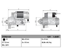 Motorino di avviamento Senso rotazione orario DSN2129 DENSO