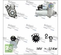 Motorino di avviamento Sidat per AUDI A3 A1 SEAT TOLEDO III IV IBIZA CORDOBA err
