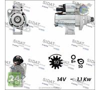 Motorino di avviamento Sidat per AUDI A3 SEAT ALTEA LEON SKODA OCTAVIA YETI erj