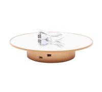 Motorized Turntable Display for Mannequin Head Wig Display Stand 360 Degree Electric Rotating Display Turntable Golden