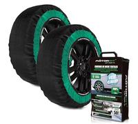 Motorkit Set di 2 Catene da Neve Tessili Ice Grip Misura L. Omologazione EN 16662-1. Facili e Veloci da Installare. Guida Sicura su Ghiaccio e Neve