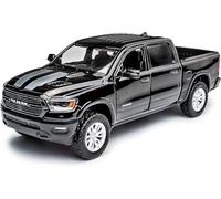 Motormax Dodge Ram 1500 Pick-Up Doppia Cabina Nero 5a generazione dal 2019 1/24 Modello Auto con Targhetta Individiuale