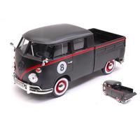 Motormax MTM79562 VW TYPE 2 (T1) DOUBLE CAB PICK UP N.8 MATT BLACK/RED 1:24 Mode