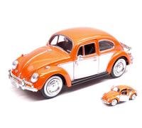 MotorMax VW BEETLE W/LUGGAGE ORANGE BEIGE 1:24