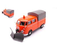 MotorMax VW TYPE 2 T1 PICKUP TRUCK W/SNOW PLOW 1962 ORANGE 1:24