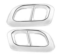 MotorMinds 2pcs Auto Coda Gola Telaio 4 Uscita Tubo Di Scarico Trim In Acciaio Inox Lucido Argento per Mercedes GLC GLE GLS W167 X253 X167 2020