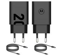 Motorola Chargers - Confezione di caricabatterie da parete/alimentatore Turbopower da 2-20 W con cavo USB-C da 1 metro.