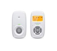 Motorola MBP24 - Baby monitor audio con display a temperatura ambiente, microfono ad alta sensibilità e conversazione bidirezionale, bianco