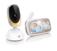 Motorola Nursery Comfort 45 Connect - Babyphone con funzione di rotazione e zoom, Wi-Fi, display a colori da 2.8", visione notturna, audio a 2 vie e sensore di temperatura, colore: Bianco