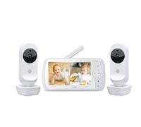 Motorola Nursery VM35-2/Ease 35-2 Baby Monitor con 2 Telecamere, Schermo da 5.0 pollici, Display a schermo diviso, Visione Notturna, Comunicazione Bidirezionale, Monitoraggio Temperatura, Bianco