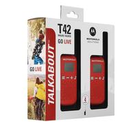 Motorola Talkabout T42 Walkie-Talkie 2er-Set PMR446 16 Canali 4km Rot