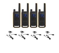 Motorola Talkabout T82 Extreme x4 + pacchetto auricolari x4 Pacchetto con 4 Motorola Talckabout T82 Extreme e 4 auricolari
