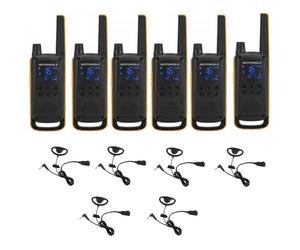 Motorola Talkabout T82 Extreme x6 + Pacchetto auricolari x6 Pacchetto da 6 Motorola Talckabout T82 Extreme e 6 auricolari