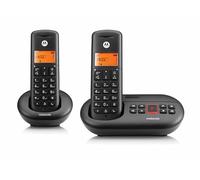 Motorola Voice - 2 telefoni senza fili digitali con segreteria telefonica, fino a 12 min di registrazione segreteria telefonica, intercettazione delle chiamate, tasto non disturbare, nero