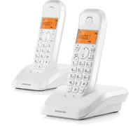 Motorola Voice - S1202 S12 SERIES Telefono Cordless Digitale con Blocco Chiamate e Funzione Non Disturbare, Vivavoce, Rubrica Fino a 50 Nomi e Numeri, Bianco