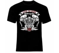 Motorrad Biker Rocker Tattoo Live To Ride T-Shirt Graphic Top Printed Tee Shirt for Mens Black XL