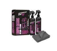 Motorrevive Kit Pulizia Caschi da Moto 200 + 200 ml. Spray Detergente Interno + Esterno e Visiera + Panno in Microfibra. Igiene Completa e Cura Professionale per Caschi da Motocicletta