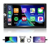Motorsi 2 Din Autoradio Bluetooth con Carplay Android Auto, 7 Pollici Doppio Din Radio Auto con Schermo, Stereo Auto Supporto MirrorLink/FM/USB/AUX/EQ/SWC/7 Colori Retroilluminazione + Telecomando