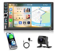 Motorsi 4GB RAM + 64GB ROM Motorsi 2 Din CarPlay Autoradio con Type-C, 7" Doppio Din Car Stereo con Navigazione GPS, WiFi, Android Auto, Bluetooth, RDS/FM Radio, Mirrorlink+Telecamera Posteriore
