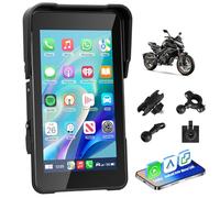 Motorsi 5 Pollici Schermo Carplay per Moto con Senza Fili CarPlay e Android Auto, Impermeabile Touchscreen, Doppio Bluetooth, Navigazione GPS, Siri/G00gle Assistente, Plug-and-Play