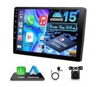 Motorsi 8Core 4GB+64GB Processore Qualcomm 2 Din Autoradio con Carplay Android Auto, 10" Bluetooth Auto Stereo con Schermo, USB,GPS, 5G WiFi, DSP, Mirror Link, EQ,FM/RDS + Telecamera