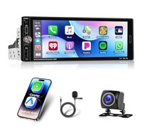 Motorsi Android Radio Bluetooth Auto 1 Din con Schermo 2GB+32GB, Single Din Android Auto Stereo, CarPlay, GPS Navigatore, WiFi, Mirror Link, FM/RDS, SWC Autoradio + Telecamera Posteriore & Type-C