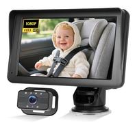 Motorsi Baby Monitor per auto con Touchscreen IPS da 7 Pollici, Android Auto AirPlay e Android Cast Wireless, Bluetooth/GPS Online/Visione Notturna con luci a Infrarossi/Installazione Semplice, 7-32 V