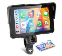 Motorsi CarPlay Schermo Carplay per Moto con Wireless Android Auto, 5 Pollici Impermeabile Touchscreen, Doppio Bluetooth, Navigazione GPS, Siri/G00gle Assistente, Plug-and-Play