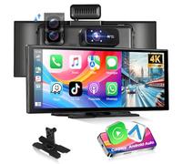 Motorsi Lettore Multimediale Portatile per Auto per A-pple Carplay Android Auto con Touchscreen IPS da 10,25 Pollici, Display per Auto, SUV, Furgoni, Pick-up e Camion, Bluetooth/DVR/AUX/FM
