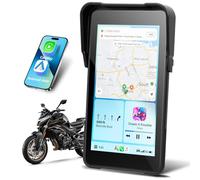 Motorsi Schermo Carplay per Moto con Wireless CarPlay & Android Auto, 5 Pollici Impermeabile Touchscreen, Doppio Bluetooth, Navigazione GPS, Siri/G00gle Assistente, Plug-and-Play