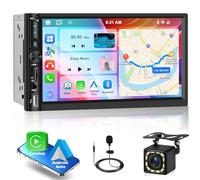 Motorsi Wireless Carplay Android Auto 2Din Autoradio, 7 Pollici IPS Touchscreen Bluetooth Car Radio, Stereo Auto Support MirrorLink/FM/USB/AUX/EQ/Carica/7 Colore Backlight + Backup Telecomando