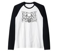 Motorsport Racing - Bandiera a Scacchi con Teschio Maglia con Maniche Raglan