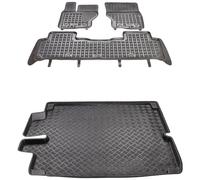 MOTOS Set di tappetini in gomma e tappetini in Pe per il bagagliaio Land Rover Discovery V dal 2017 Migliorate il vostro comfort di viaggio con il tappetino antiscivolo per auto - tappetino per auto p