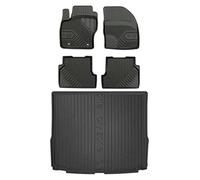 MOTOS Set di tappetini in gomma e tappetini per il bagagliaio per Ford Focus II 2004-2011 Migliorare il comfort di viaggio con tappetino antiscivolo auto 3D- tappetini per tutte le stagioni auto, prot
