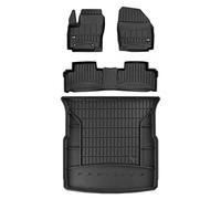 MOTOS Set di tappetini in gomma e tappetini per il bagagliaio per Ford S-Max I 2006-2014 Migliorare il comfort di viaggio con tappetino antiscivolo auto 3D- tappetini per tutte le stagioni auto, prote