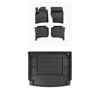 MOTOS Set di tappetini in gomma e tappetini per il bagagliaio per Porsche Cayenne II 2010-2017 Migliorare il comfort di viaggio con tappetino antiscivolo auto 3D- tappetini per tutte le stagioni auto,