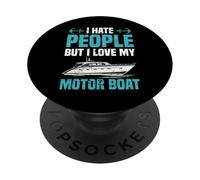 Motoscafo Odio le persone ma amo il mio capitano della barca a motore PopSockets PopGrip Adesivo