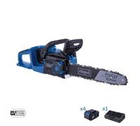 Motosega 2x20v 4 batteria 4.0Ah doppio caricatore ixes Scheppach bc-cs355duo-x