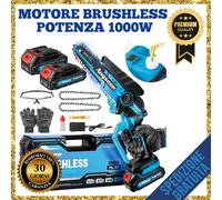 Motosega a Batteria 1000W Motore Brushless Mini Sega x2 batterie da 2000Mah