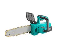 Motosega a batteria, 21 V, senza cordless elettrica, funzionamento a batteria, solo 6200 rpm, con spada di qualità, catena senza fili