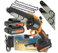 Motosega a batteria brushless 1500W 21V 2x2000mAh taglio 15cm 6m/s con valigetta