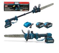 Motosega a Batteria Elettrosega con Lama da 12" 30cm Allungabile 70-105cm Doppia Batteria 68V 6000mAh Motore Brushless Sistema di Lubrificazione Automatica della Catena per Giardino, Frutteto, Legno