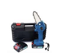 Motosega a Batteria Portatile, 24V, 10 cm, con 2 Batterie e Custodia,Per Pototura Blu o nero