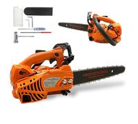 Motosega a Scoppio 25CC 2 Tempi da Potatura con Barra Carving da 30cm Potenza 0.9kW 10000 Giri/min Avviamento Easy-Start Sistema Antivibrazioni Kit Montaggio incluso Super Leggera 2.4Kg