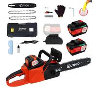 Motosega con batteria, Motosega 2*4000mAh, Motosega elettrica 12 pollici 2 batterie 4000 mAh, Motosega 2 catene +1 barre guida catena, Motosega elettrica a batteria MINI, Motosega 1000 W 12 pollici