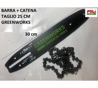 MOTOSEGA ELETTROSEGA A BATTERIA GREENWORKS GD40TCS BARRA + CATENA ORIGINALE