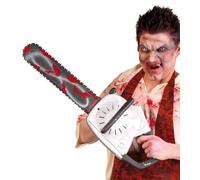 Motosega insanguinata per travestimento horror in plastica 70 cm