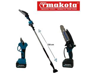 Motosega Piccola a Batteria 6'' con Cesoia e Asta Allungabile