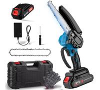 Motosega senza spazzole da 6 pollici, motosega elettrica wireless, taglio del legno, utensili elettrici per potatura da giardino per batteria Makita da 18 V 1 battery 1 charger
